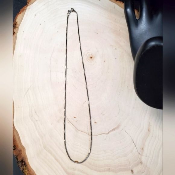 Vintage Jewelry - Sterling Silver 925 Box Chain Necklace